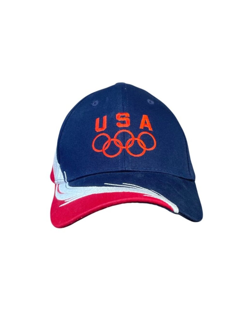 USA Olympic Navy & Red Cotton Adjustable Baseball Cap Embroidered Logo One Size